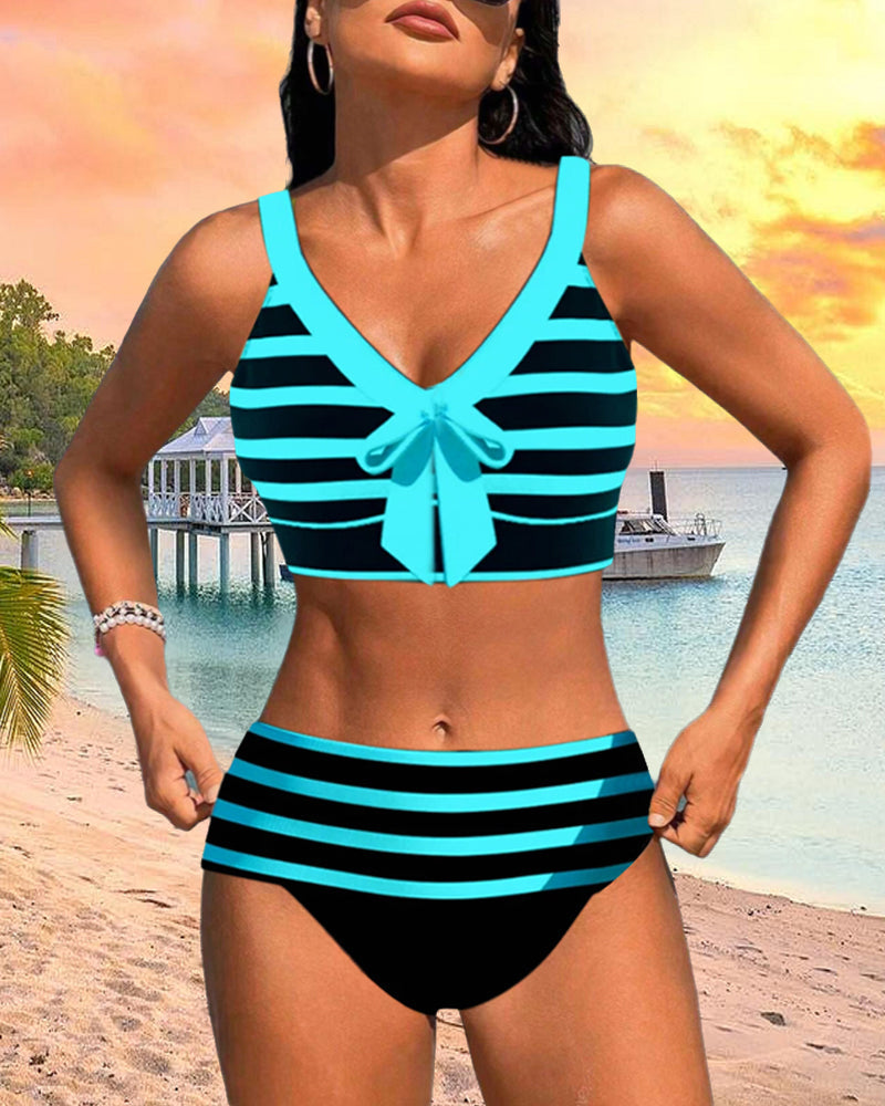 Victoria - High Waist Striped Bikini