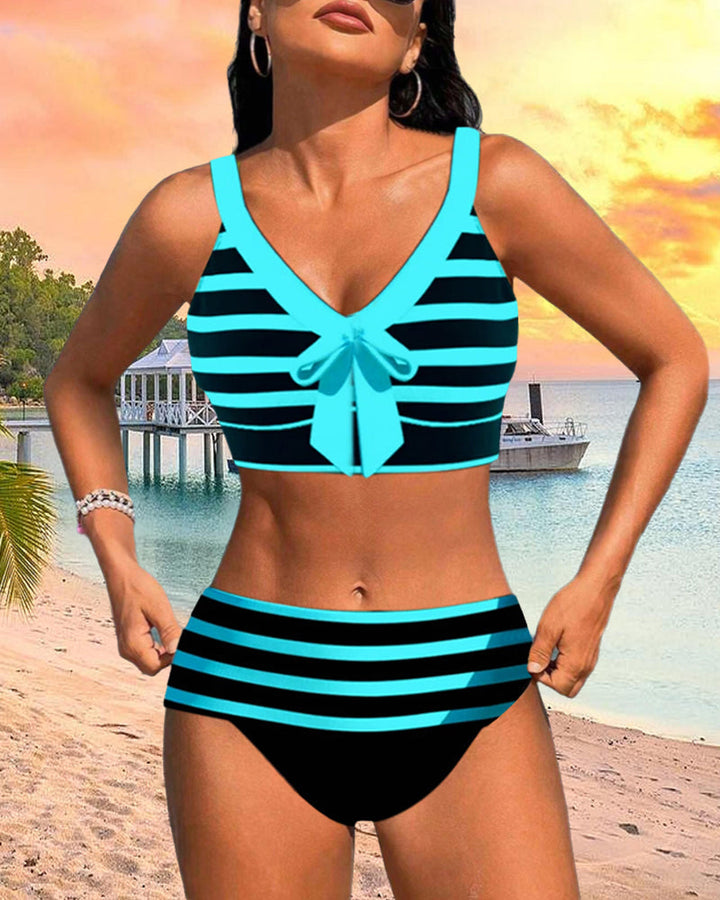 Victoria - High Waist Striped Bikini