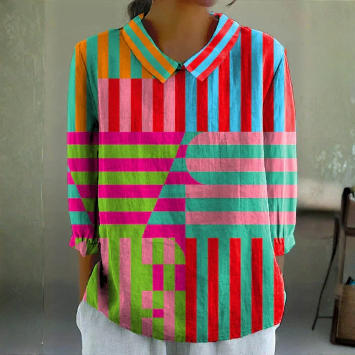 Natalie - Geometric Colourplay Blouse
