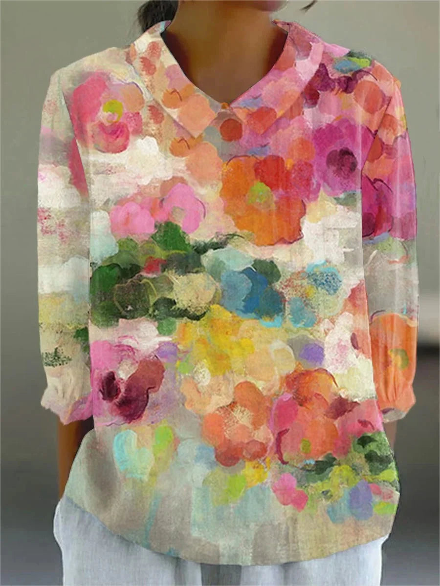 Zelda - Floral Watercolor Blouse