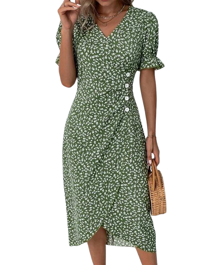 Giselle - Floral V-Neck Dress