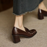 Grace | Leather Loafer Pumps