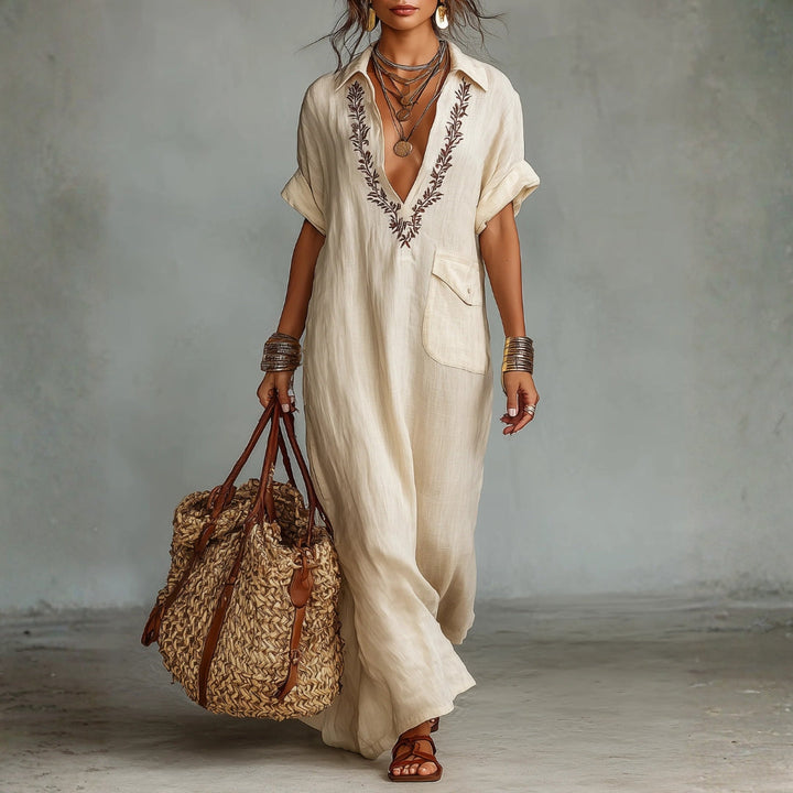 Beatrice - Embroidered Shirt Dress