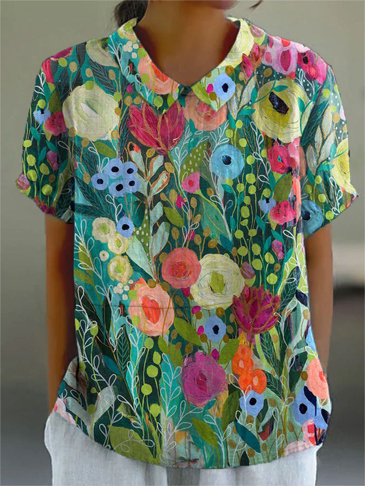 Diana - Watercolour Floral Blouse