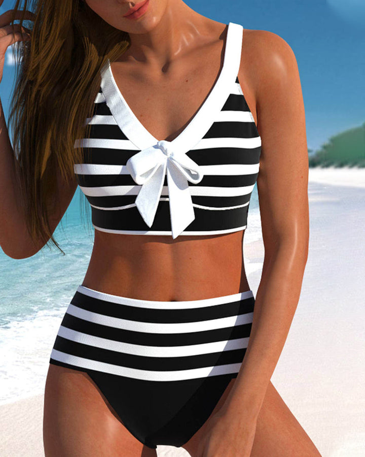 Victoria - High Waist Striped Bikini