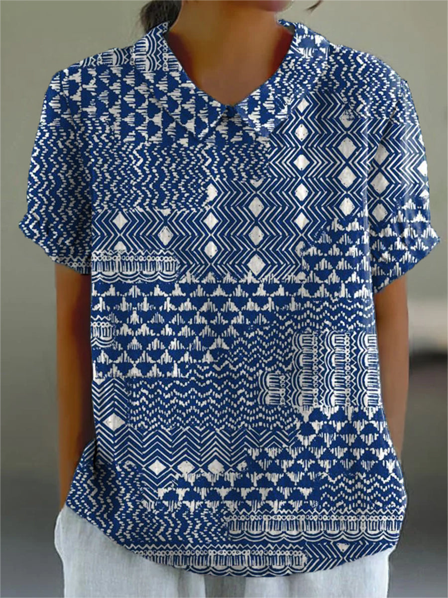 Abigail - Blouse with Tribal Print