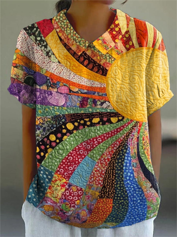Mel - Sunburst Patchwork Blouse