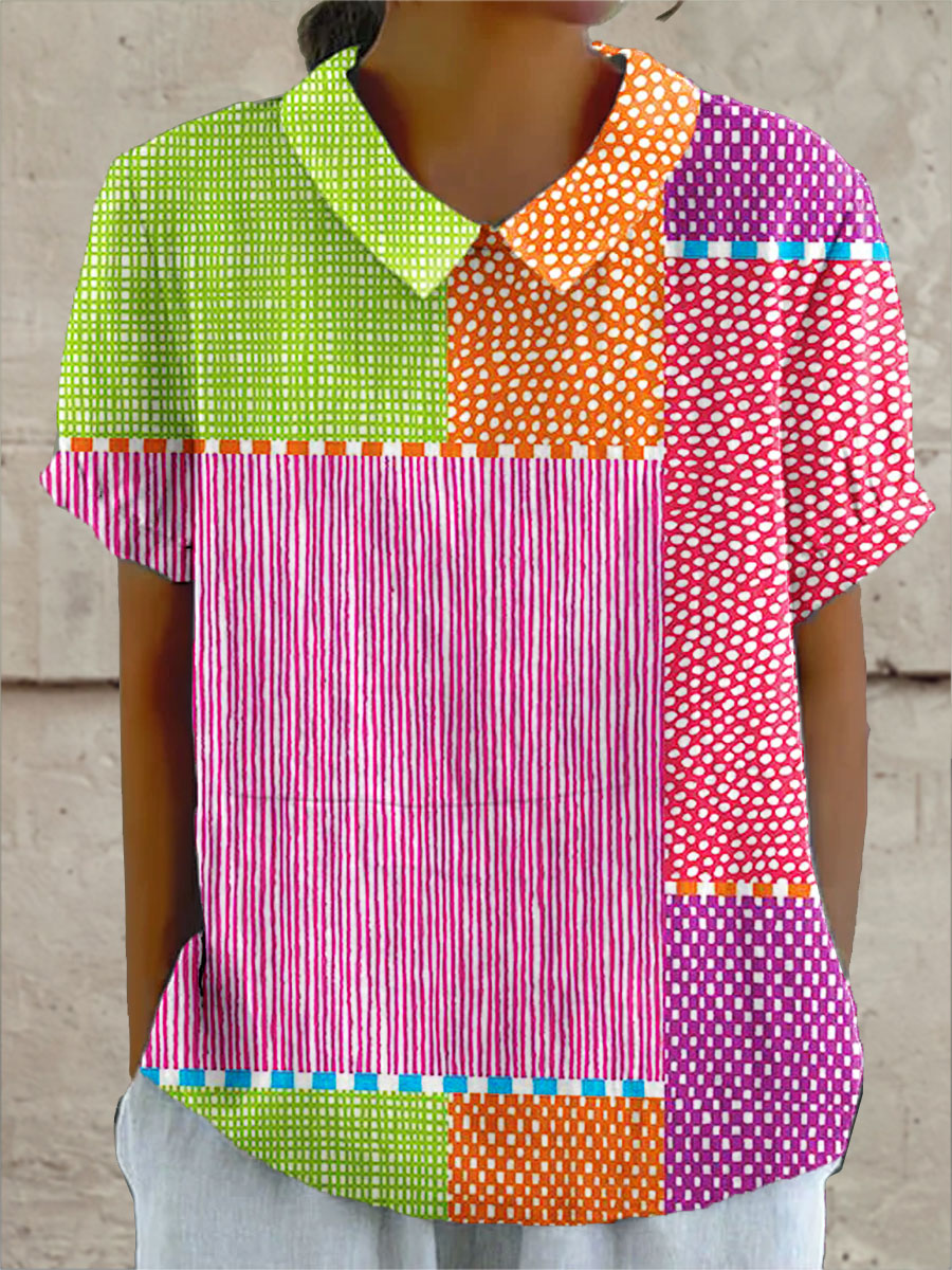 Zara - Colourful Patchwork Blouse