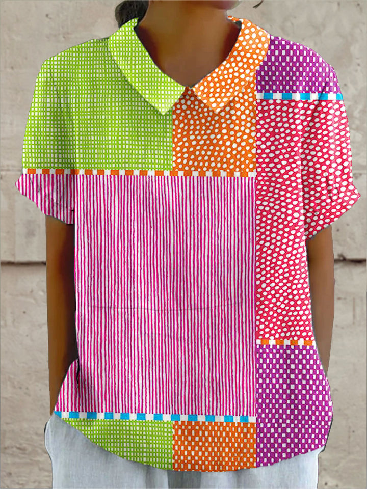 Zara - Colourful Patchwork Blouse