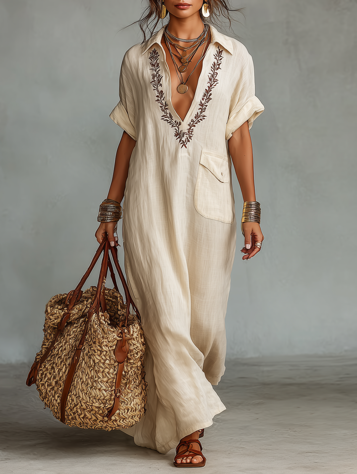 Beatrice - Embroidered Shirt Dress