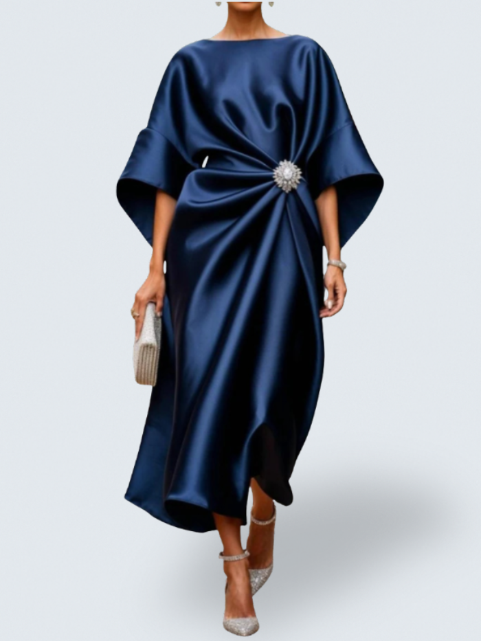 Elena - Luxe Shimmer Satin Long Dress