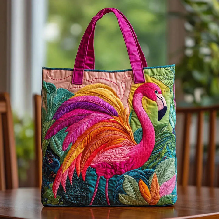 Handmade Bag - Rainbow Flamingo