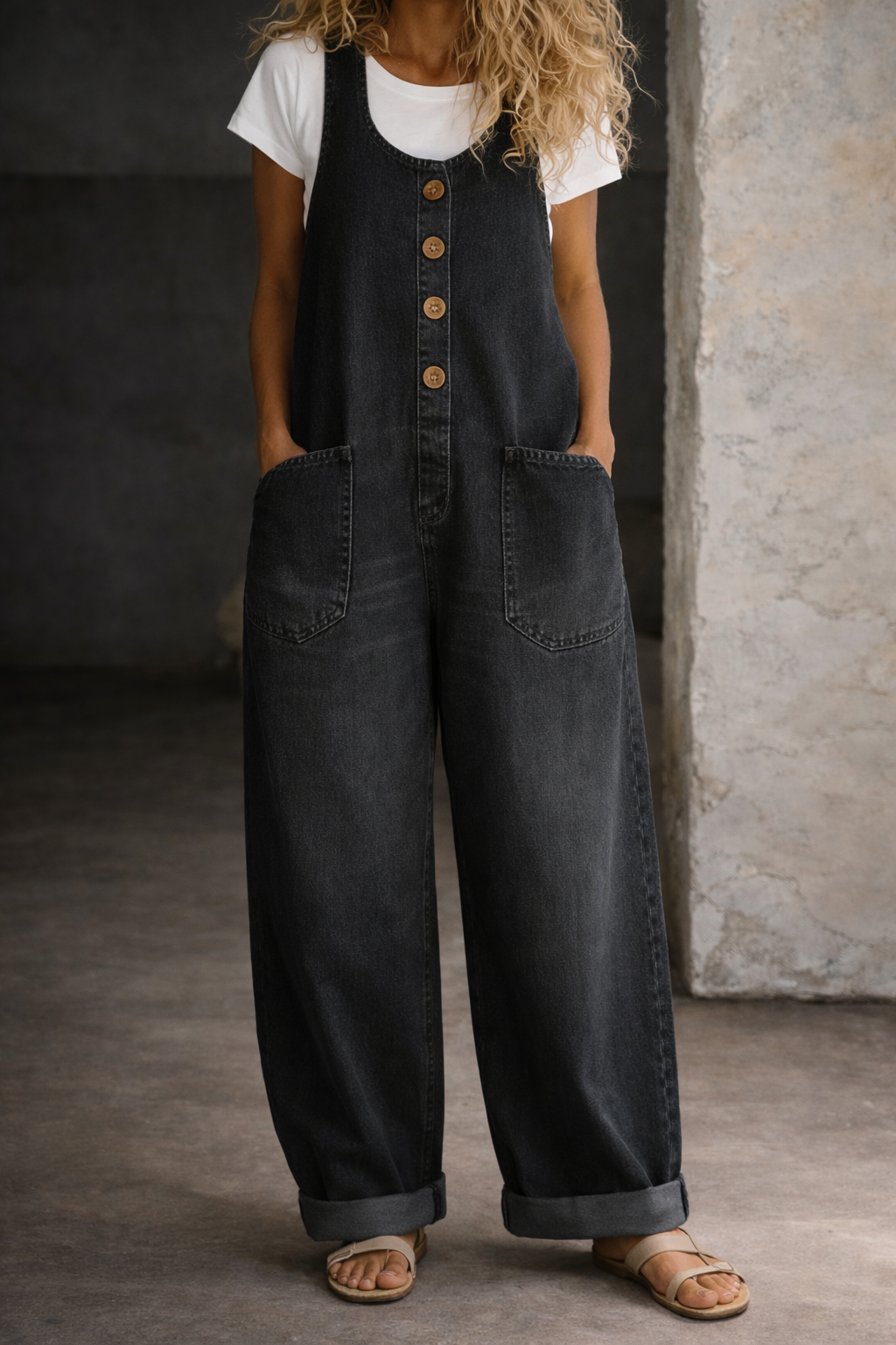 Saylor - Vintage Washed Cotton Denim Overalls