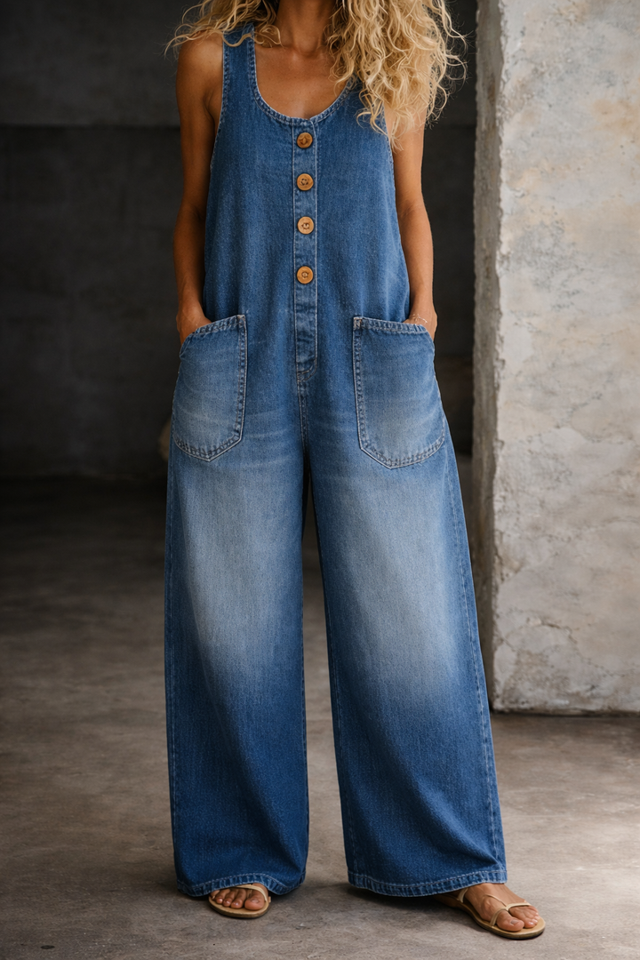 Saylor - Vintage Washed Cotton Denim Overalls