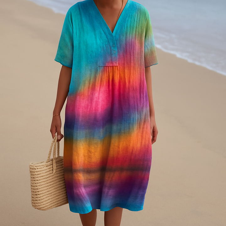 Emma - Tie-Dye Dress at Sunset