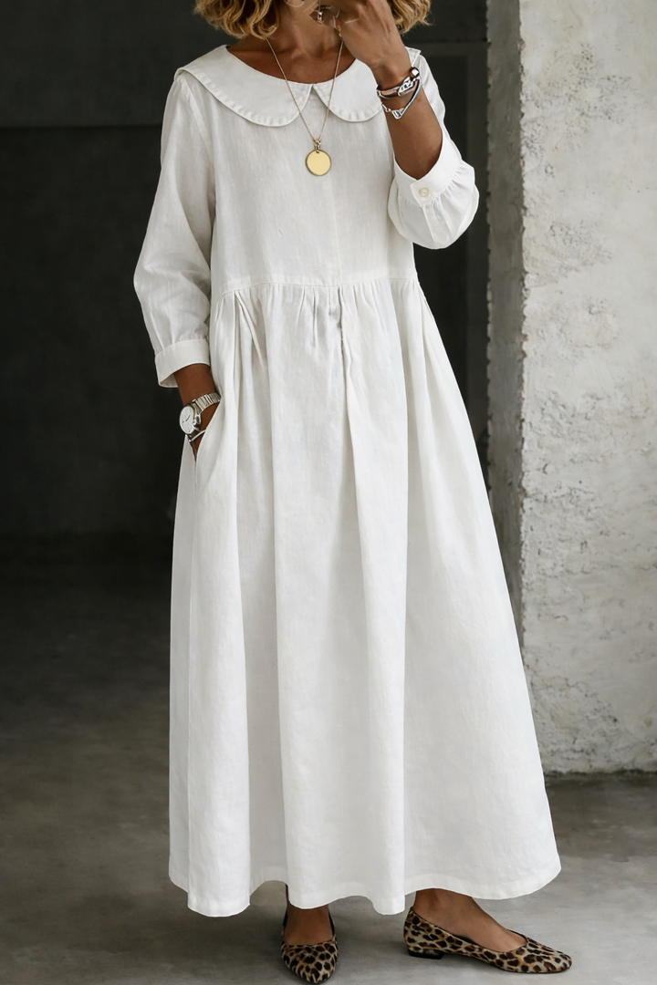 Clara - Peter Pan Collar Denim Dress