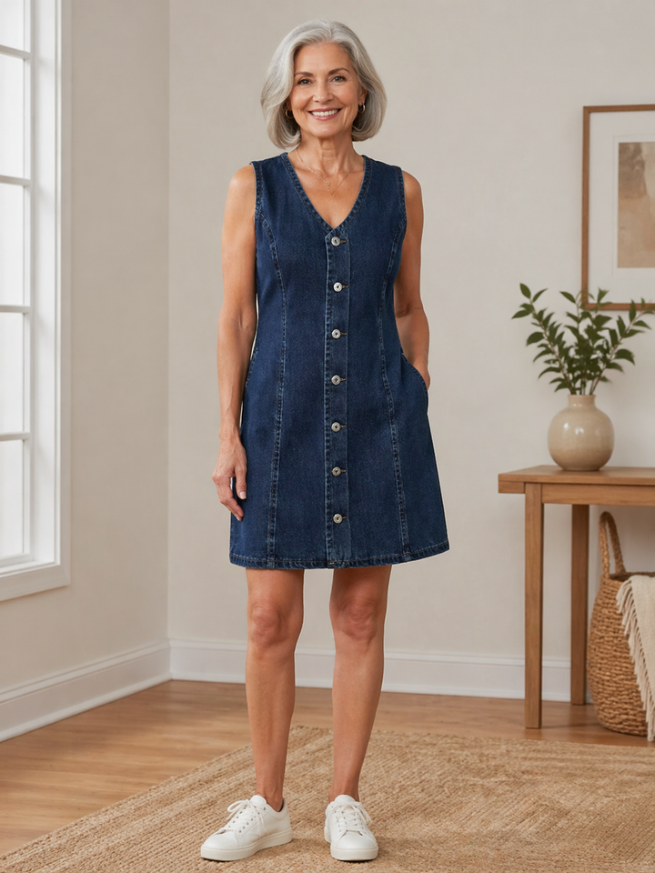 Lila - Casual Denim Overall Dress