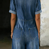 Olga - Short Sleeve Jumpsuit with V-Neck