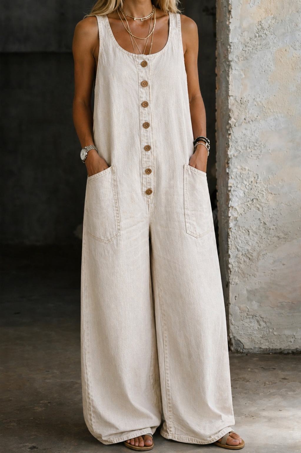 Saylor - Vintage Washed Cotton Denim Overalls