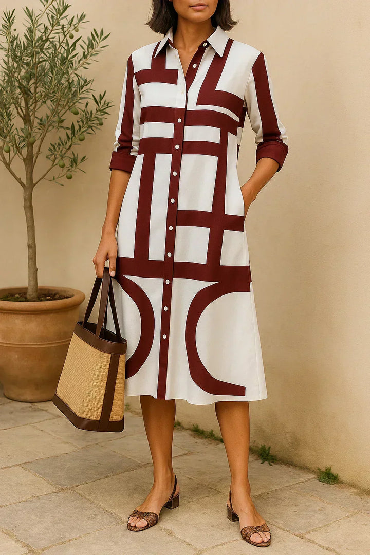 Axis - Shirt Dress with Geometric Print