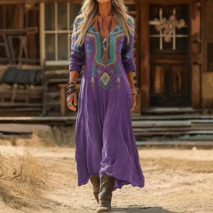 Christine - Casual Long Sleeve Dress Inspired by Vintage
