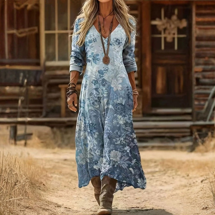 Christine - Casual Long Sleeve Dress Inspired by Vintage