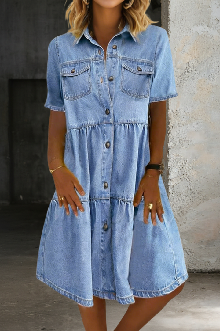 Sophia - Casual Elegant Denim Dress