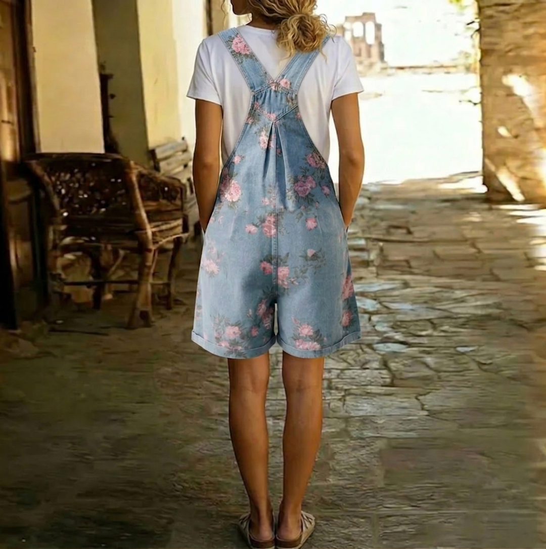 Joanne - Floral Denim Jumpsuit