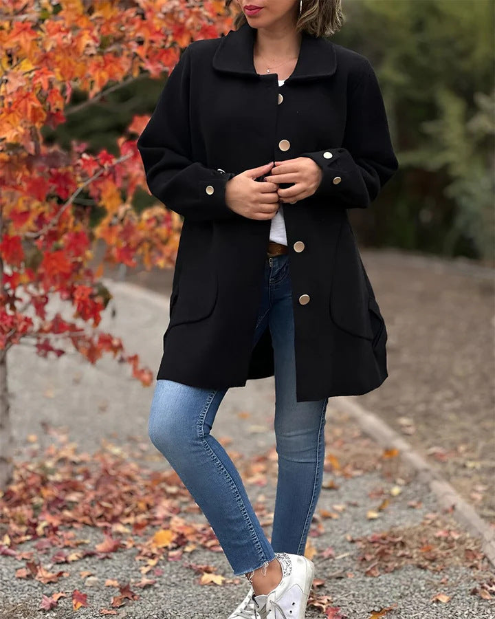 Corinne - Classic Button-Down Oversized Coat