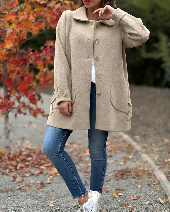 Corinne - Classic Button-Down Oversized Coat