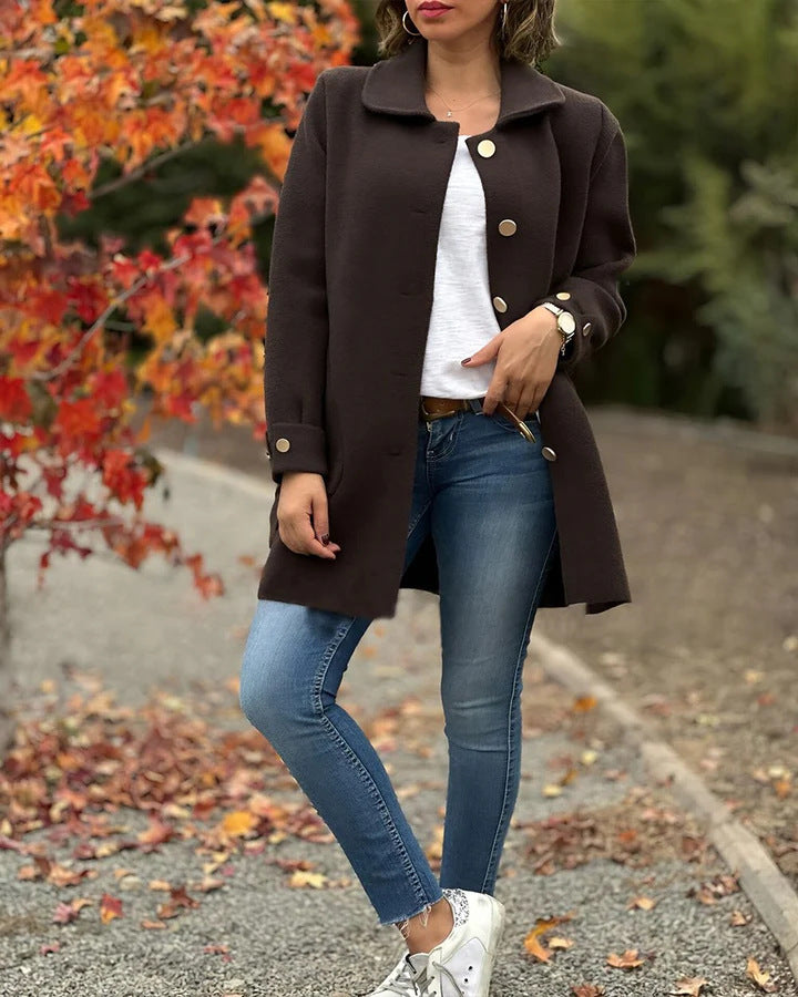 Corinne - Classic Button-Down Oversized Coat