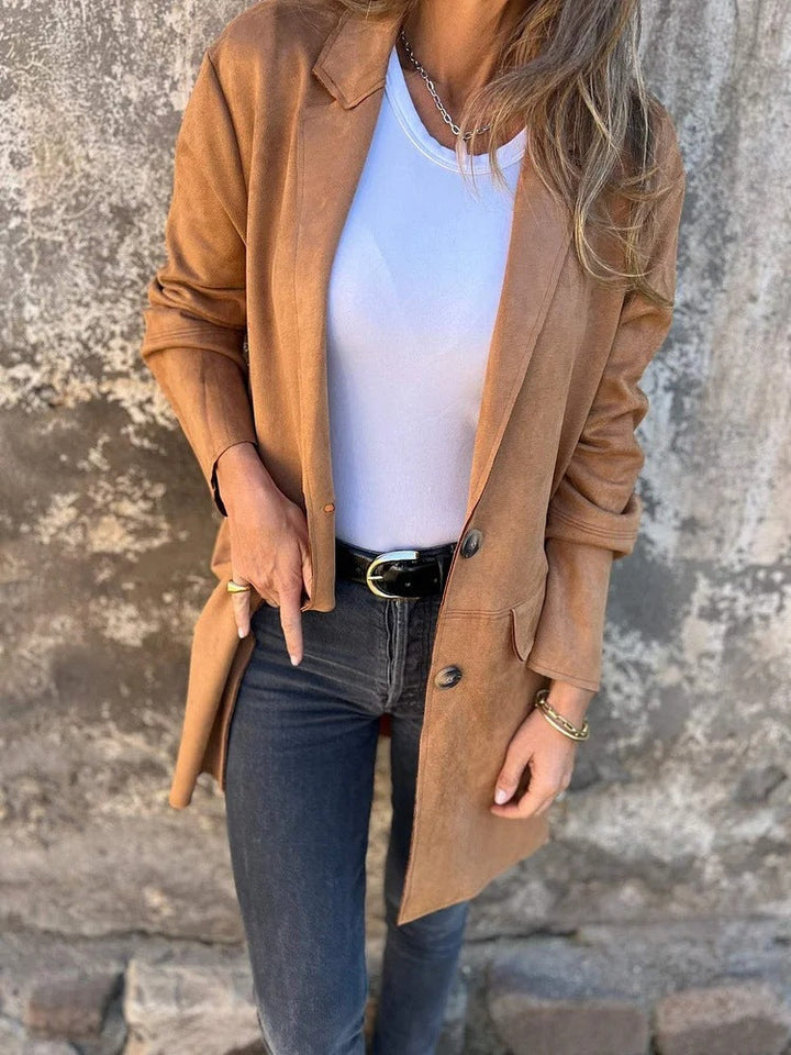Maribelle - Long Suede-Look Coat
