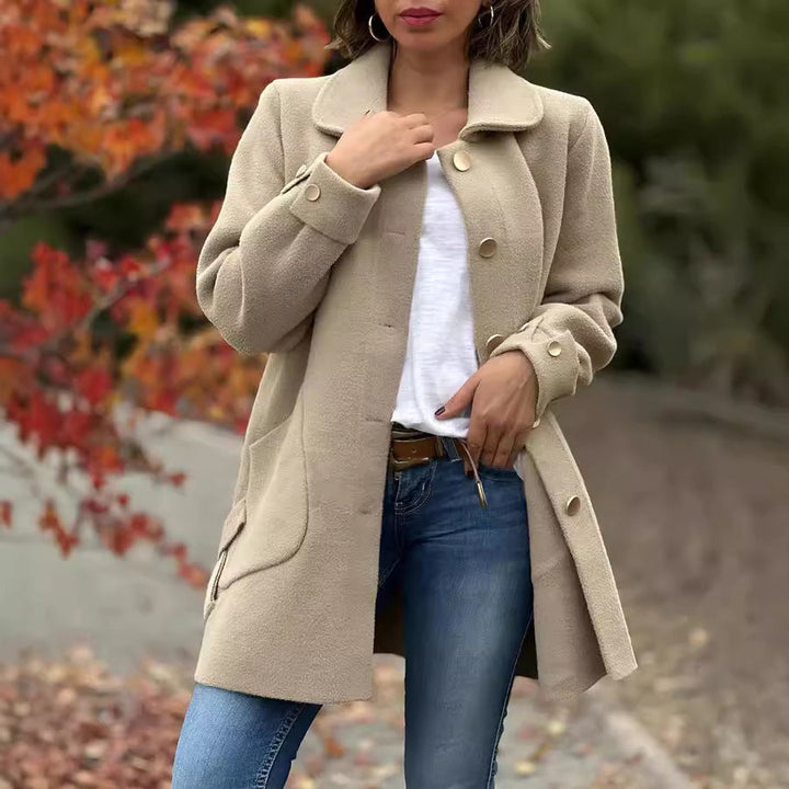 Corinne - Classic Button-Down Oversized Coat