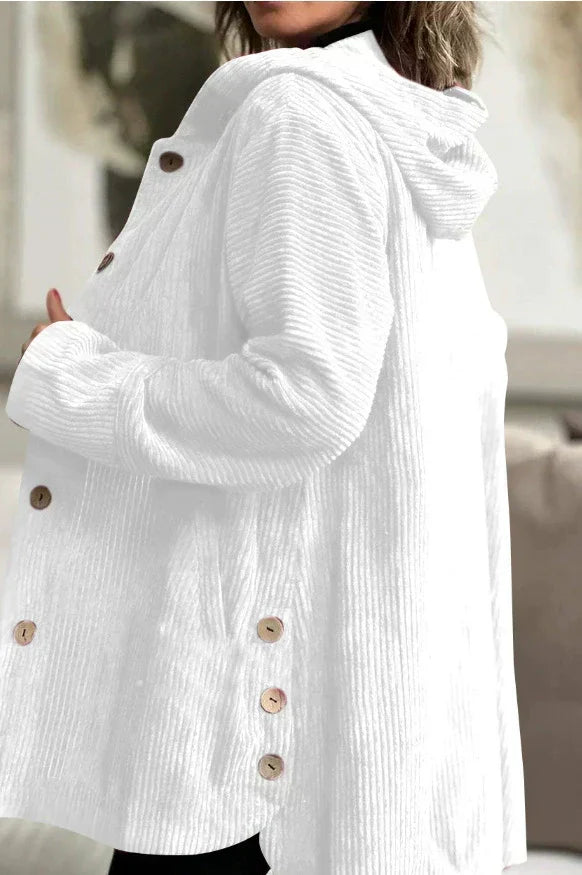 Cordia - Corduroy Hooded Cardigan