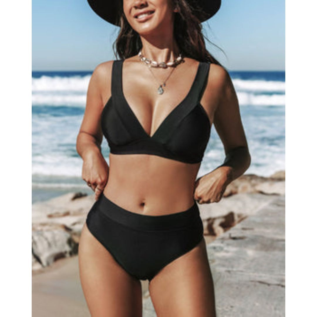 Matilda - High-Waisted Solid Swimsuit