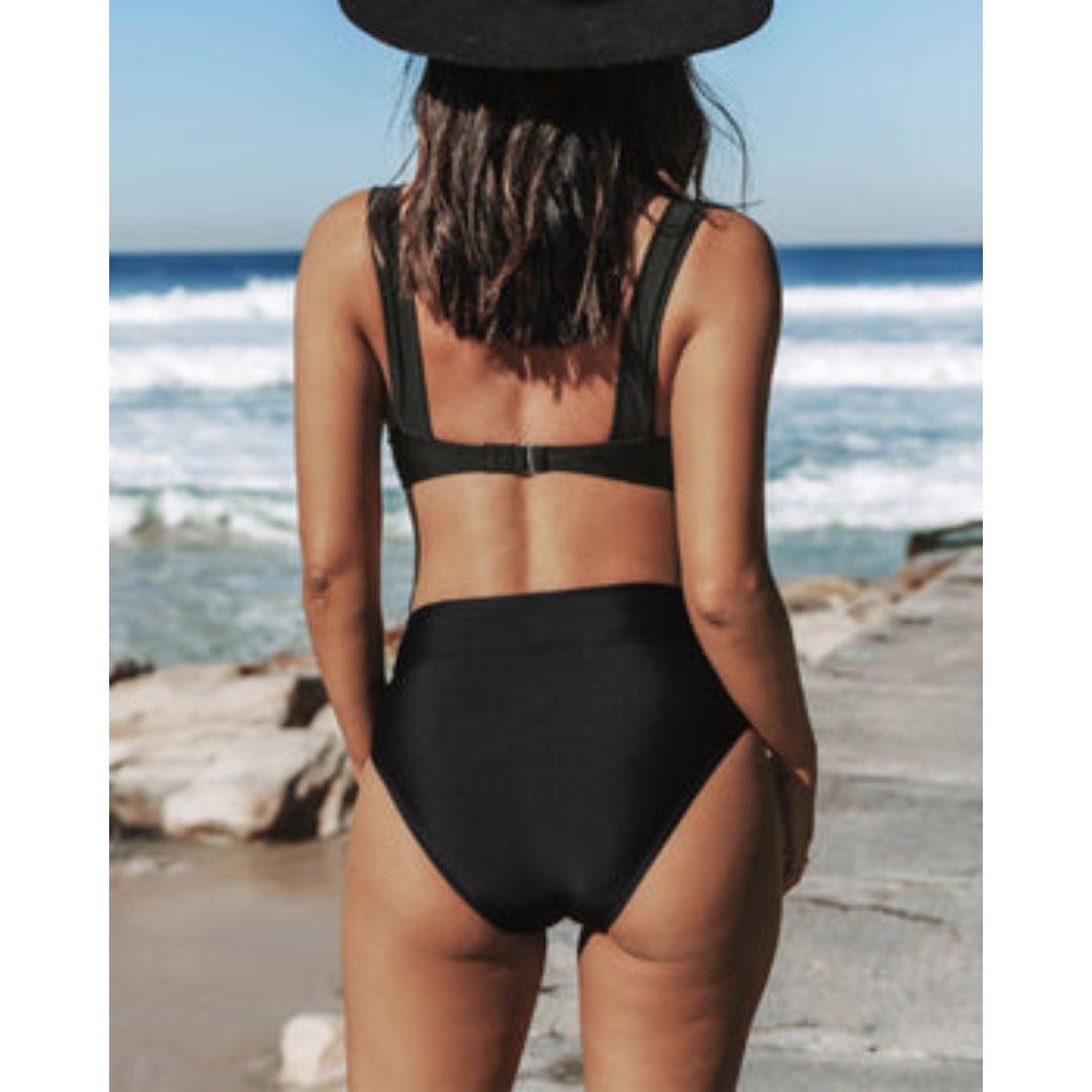 Matilda - High-Waisted Solid Swimsuit