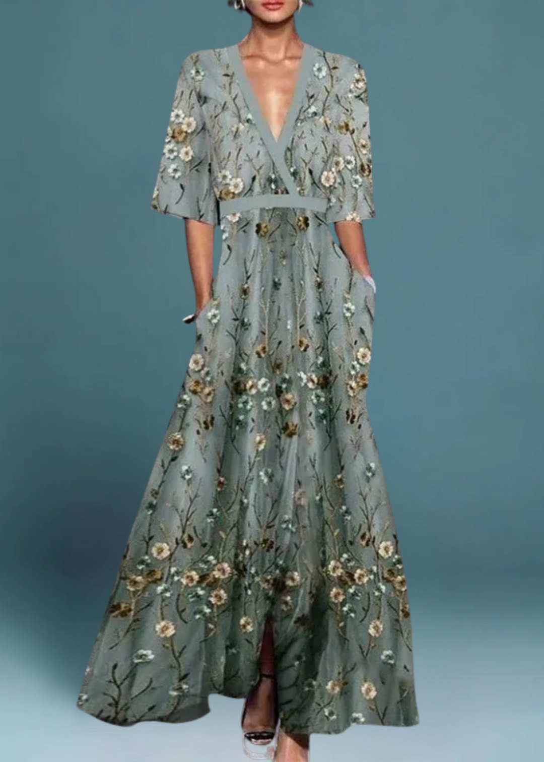 Ruth - Elegant Floral Maxi Dress