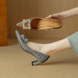 Olivia | Glitter Block-Heel Pumps