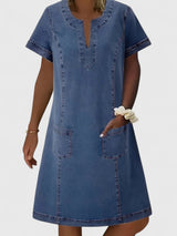 Christine - Elegant Denim Dress