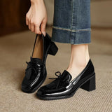 Grace | Leather Loafer Pumps