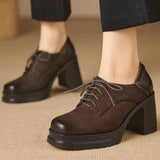 Madison | Lace-Up Block-Heel Pumps
