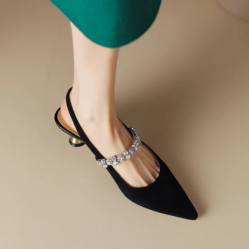 Zoey | Crystal Slingback Pumps
