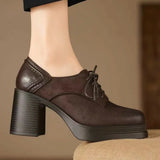 Madison | Lace-Up Block-Heel Pumps