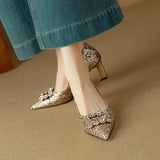 Olivia | Glitter Block-Heel Pumps