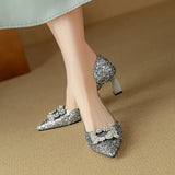 Olivia | Glitter Block-Heel Pumps