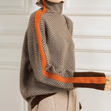Famke | Luxe Turtleneck in Chevron