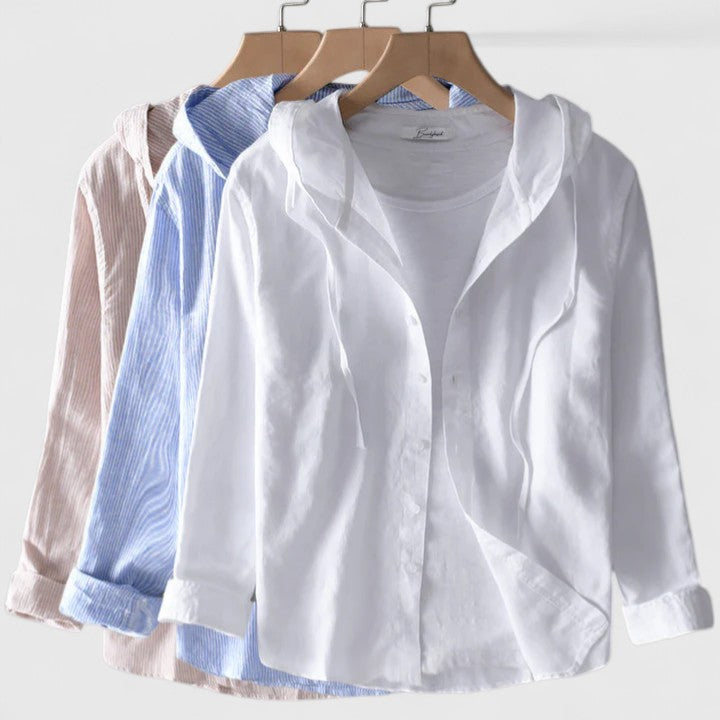 Demi - Elegant Hooded Blouse