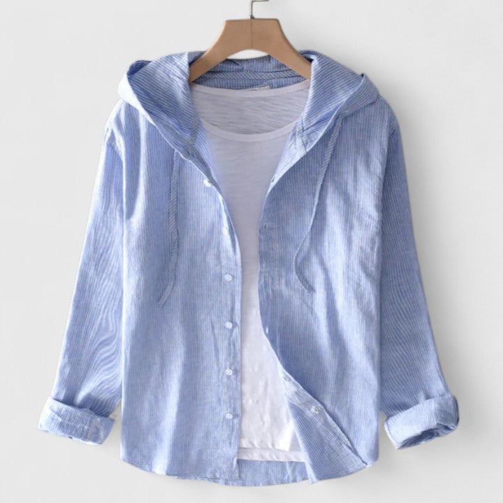 Demi - Elegant Hooded Blouse