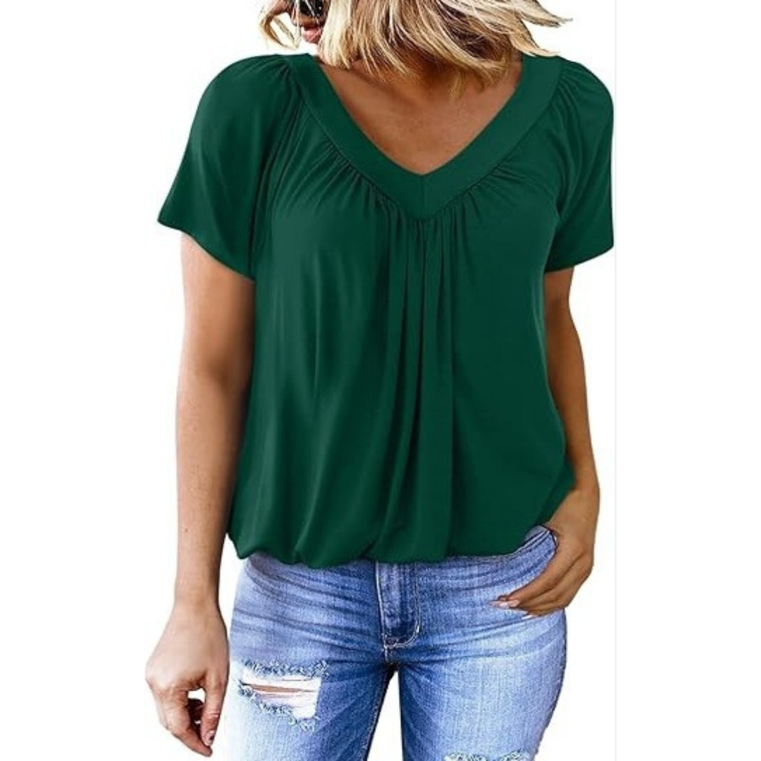 KATHLEEN - Women Casual V-Neck Top