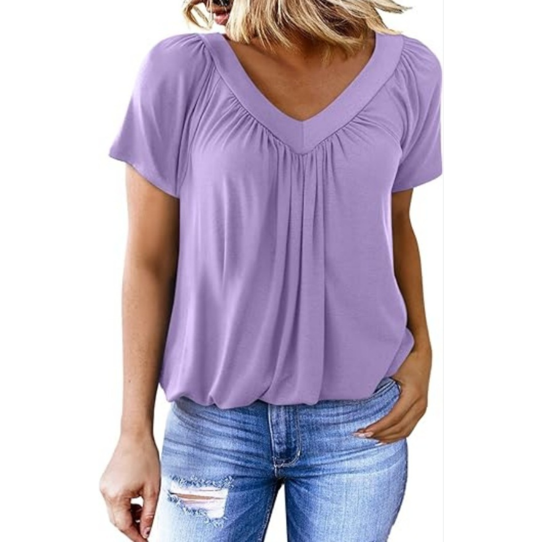 KATHLEEN - Women Casual V-Neck Top